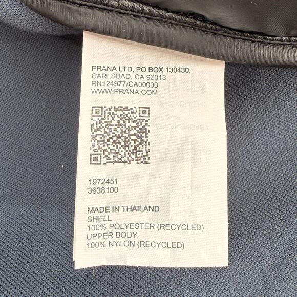 Prana Hurricane FZ Fleece Zip Up Jacket Mens Sz XXL Blue Stormy Night Geo Print - Picture 9 of 9